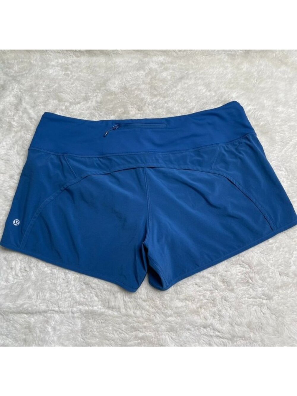 Lululemon Speed Up Mid Rise Running Shorts Blue Womens Size 12